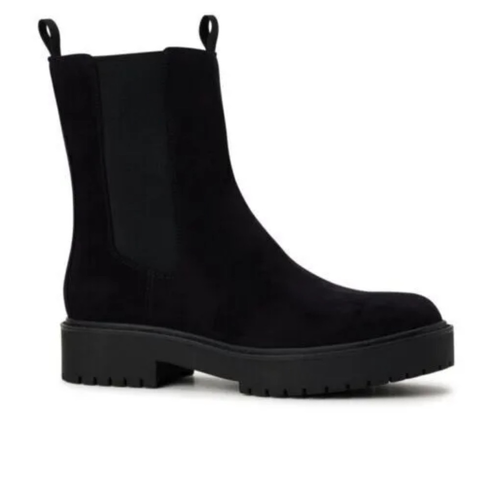 Time and Tru Women's Mid Shaft Zip Chelsea Boots BLACK 8